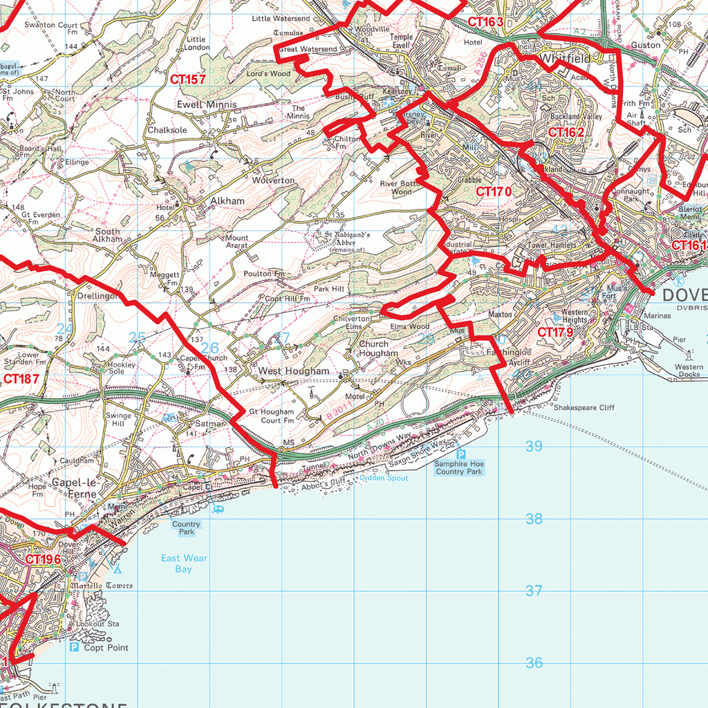 Canterbury - CT - Postcode Wall Map