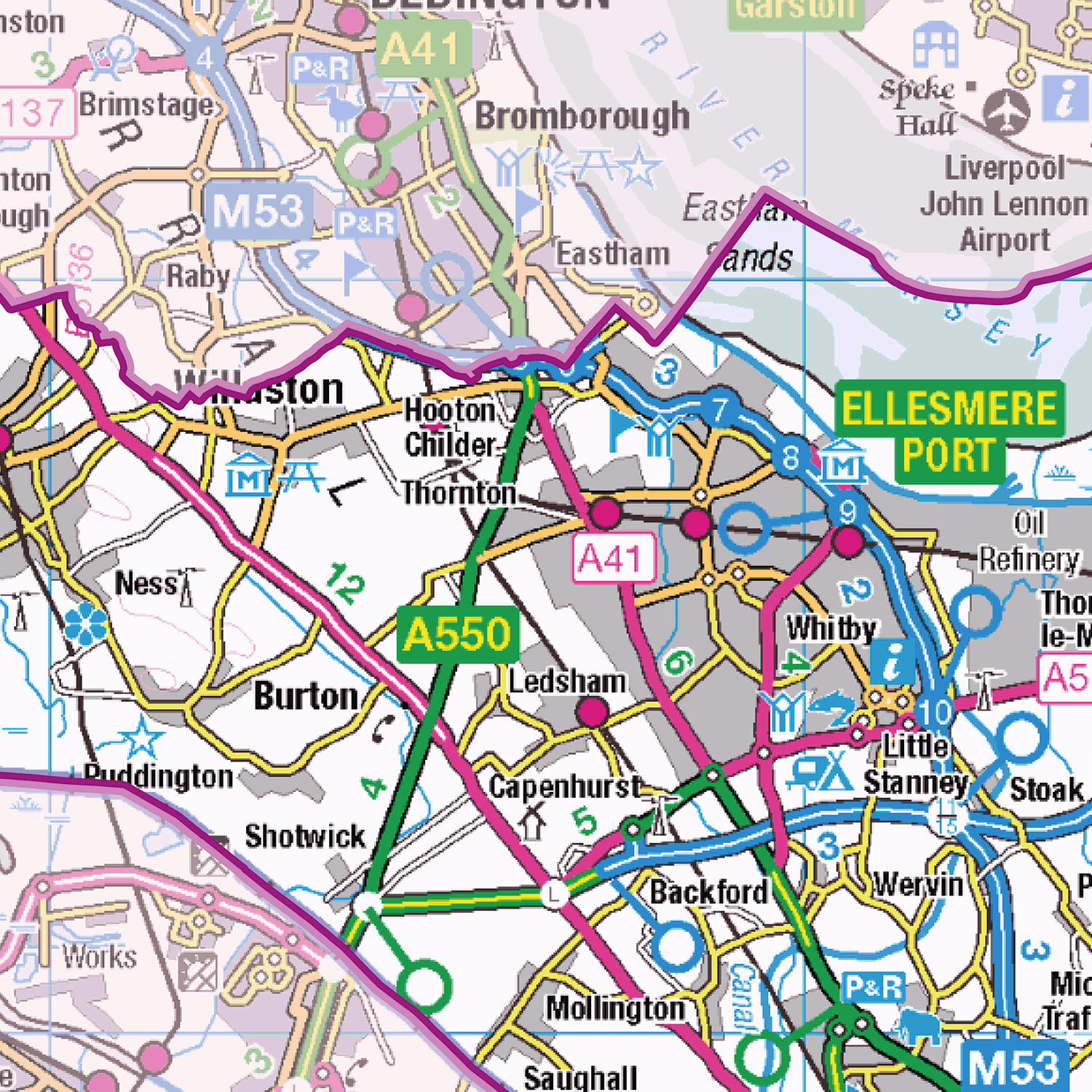 Cheshire County Map - (CY6)