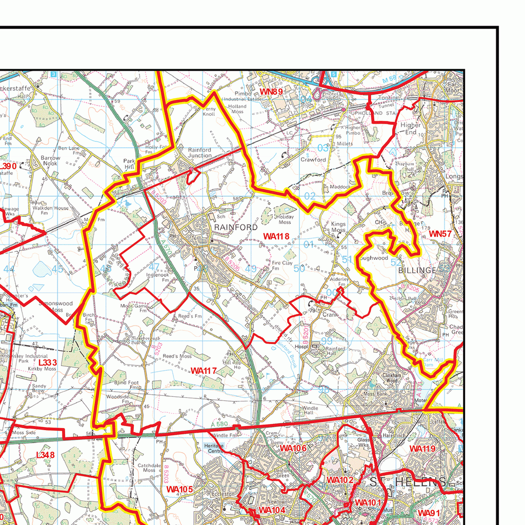 Chester - CH - Postcode Wall Map