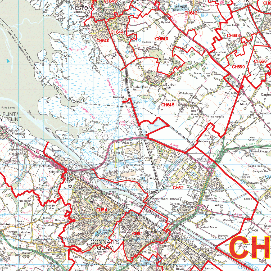 Chester - CH - Postcode Wall Map