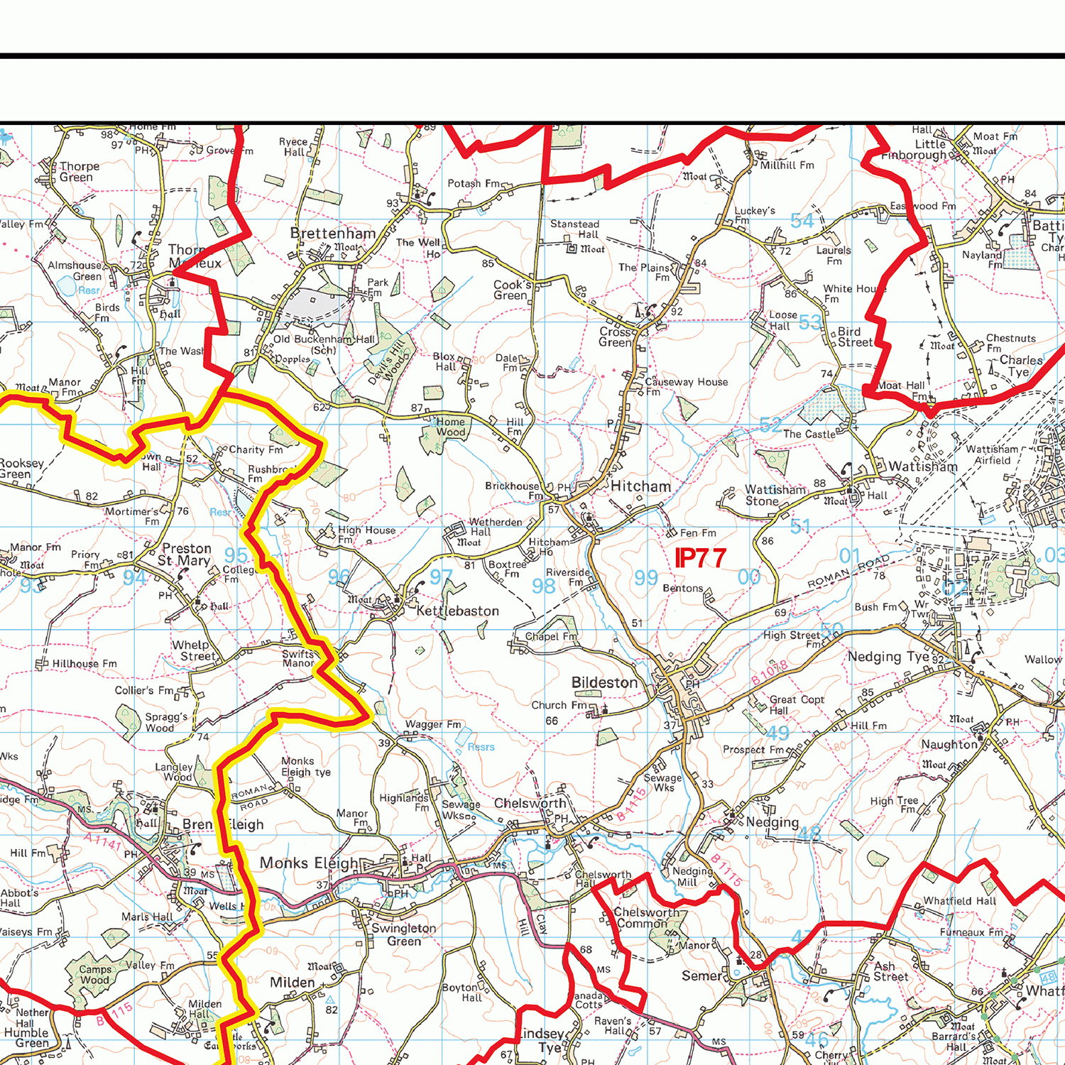 Colchester - CO - Postcode Wall Map
