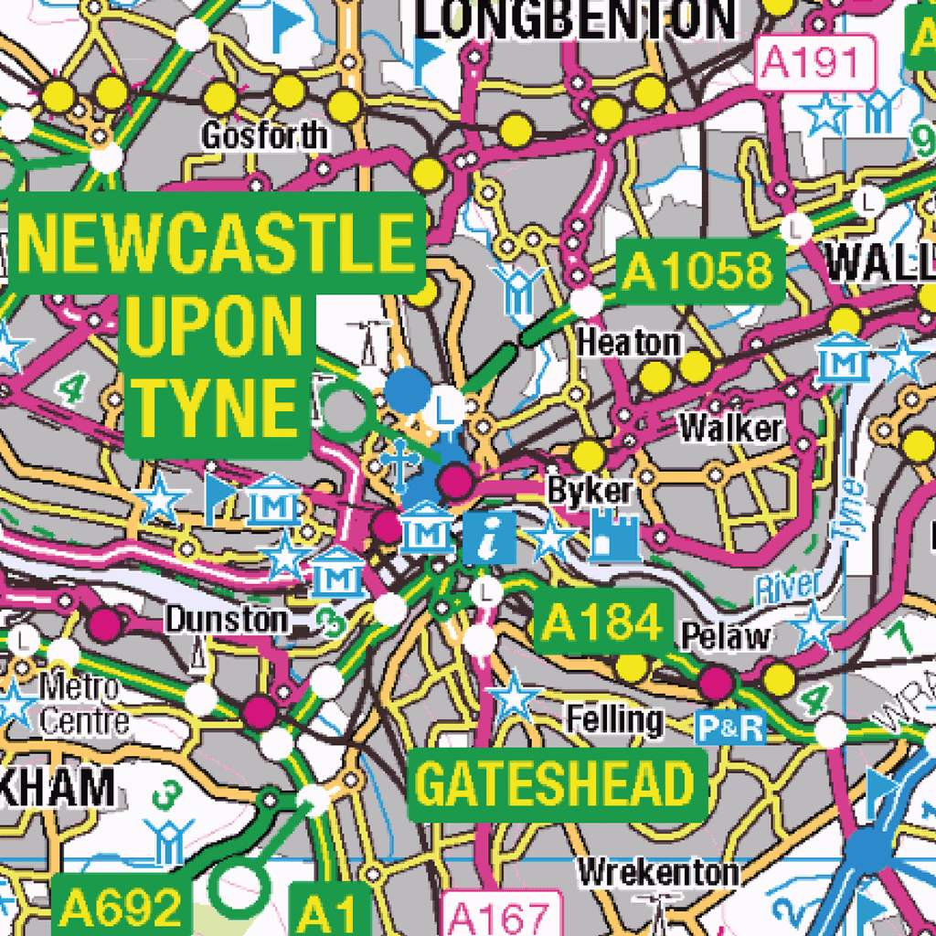 Tyne & Wear County Map - (CY41)