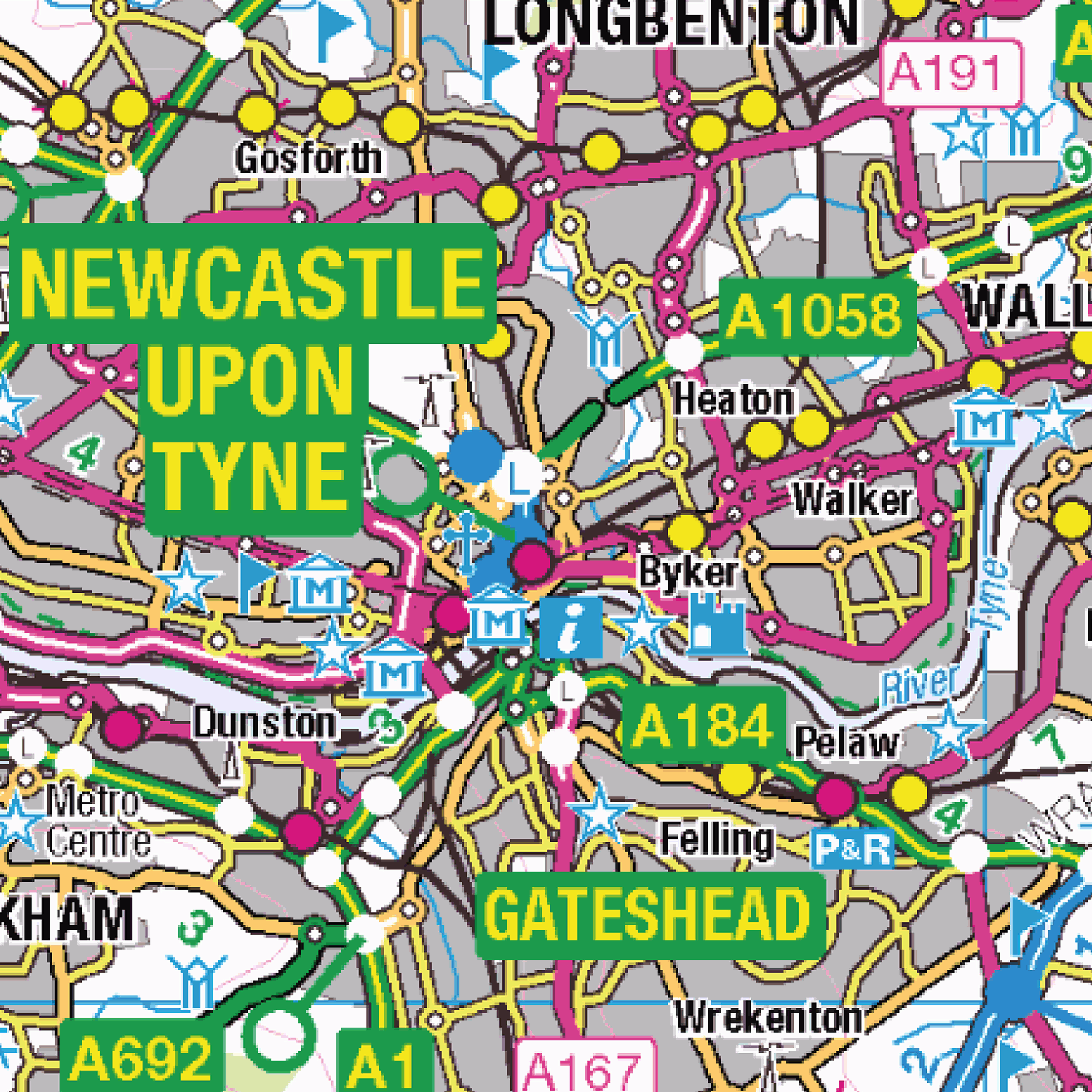 Tyne & Wear County Map - (CY41)