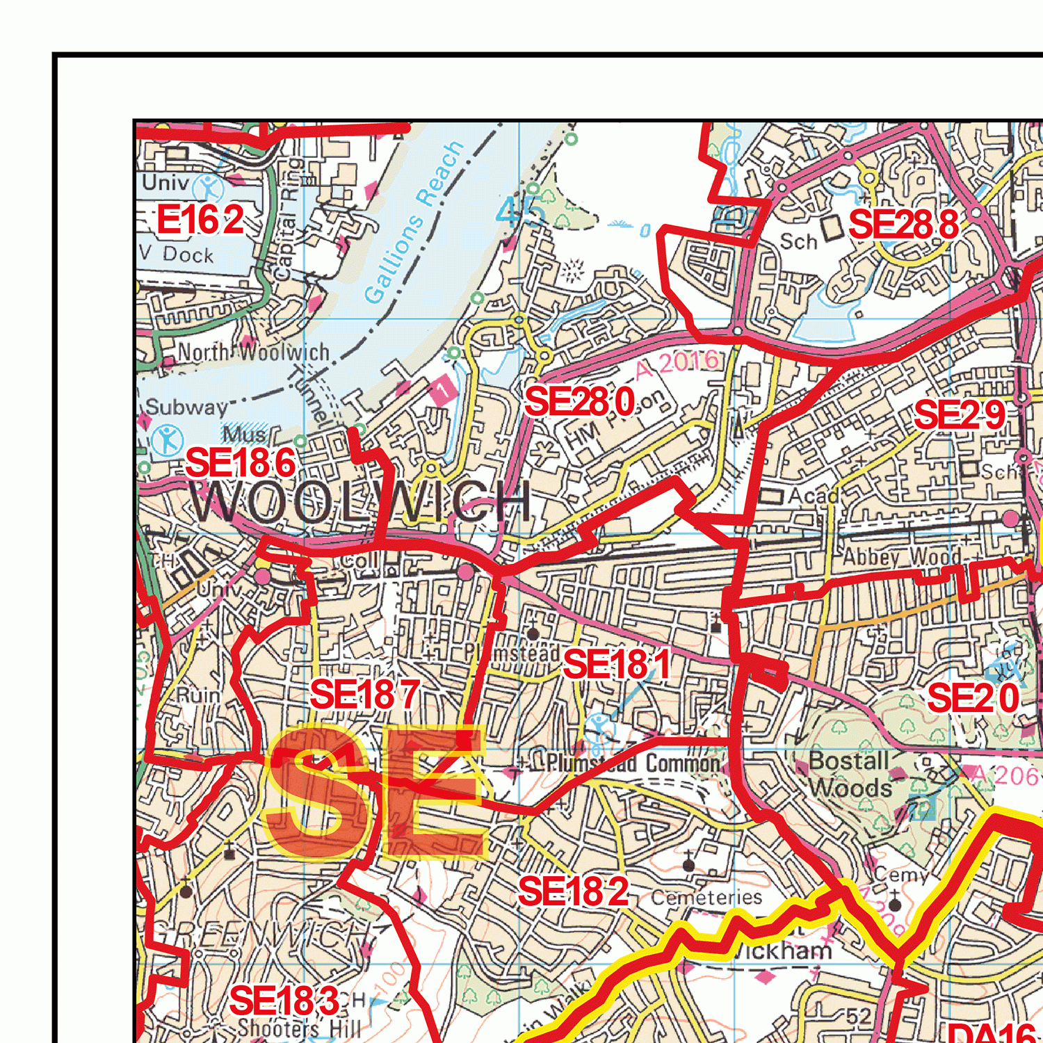 Dartford - DA - Postcode Wall Map