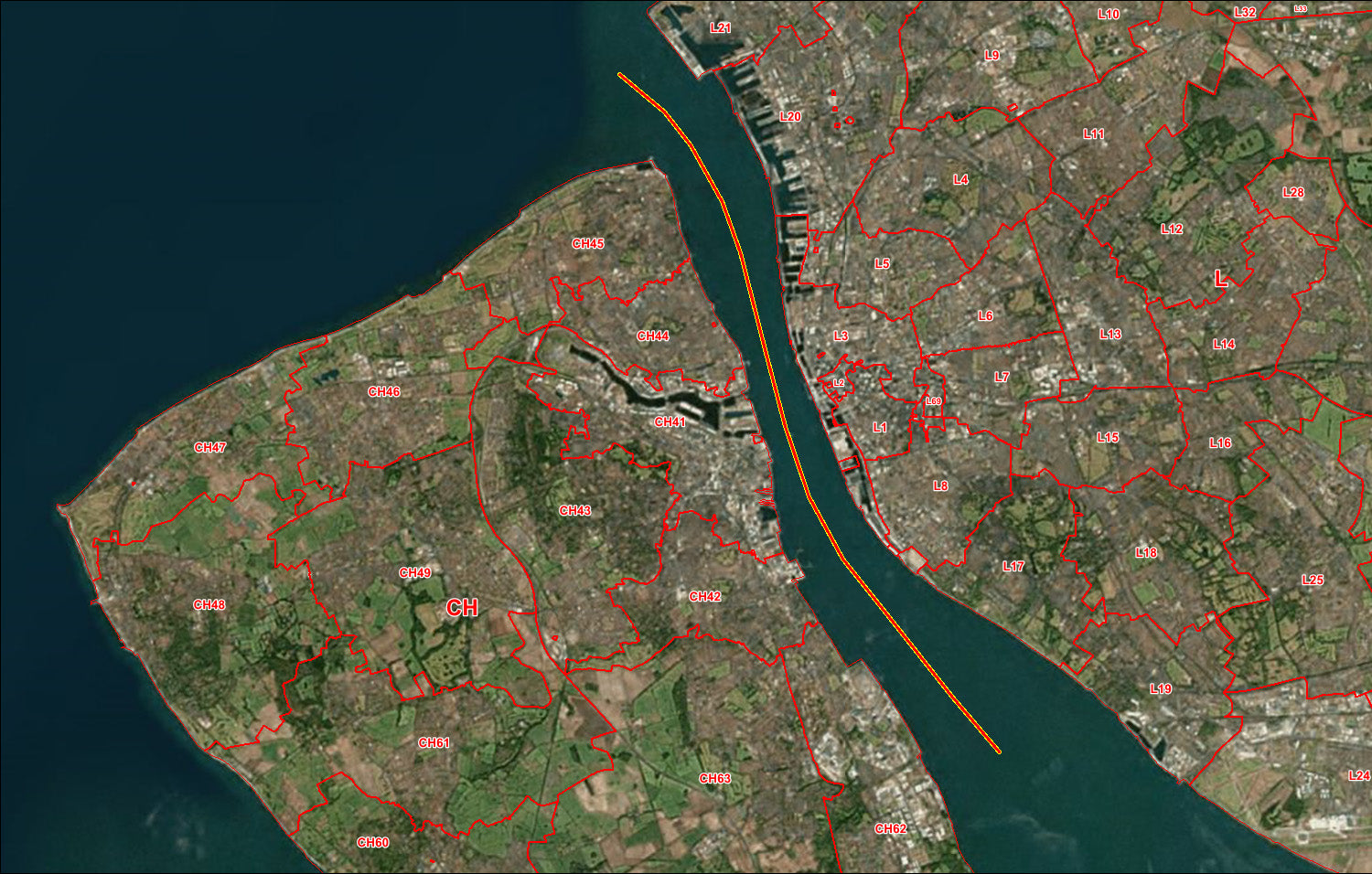 XYZ Postcode Boundaries - District Level