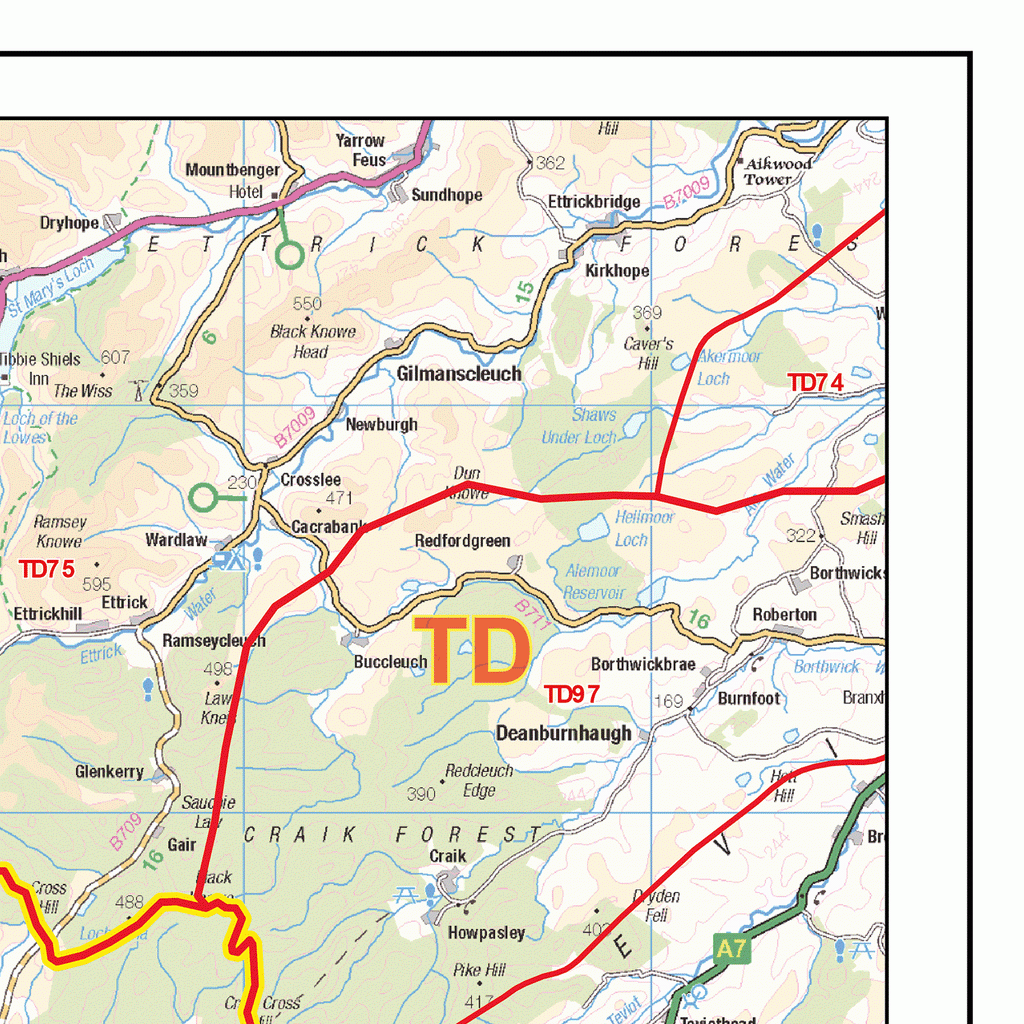 Dumfries & Galloway - DG - Postcode Wall Map