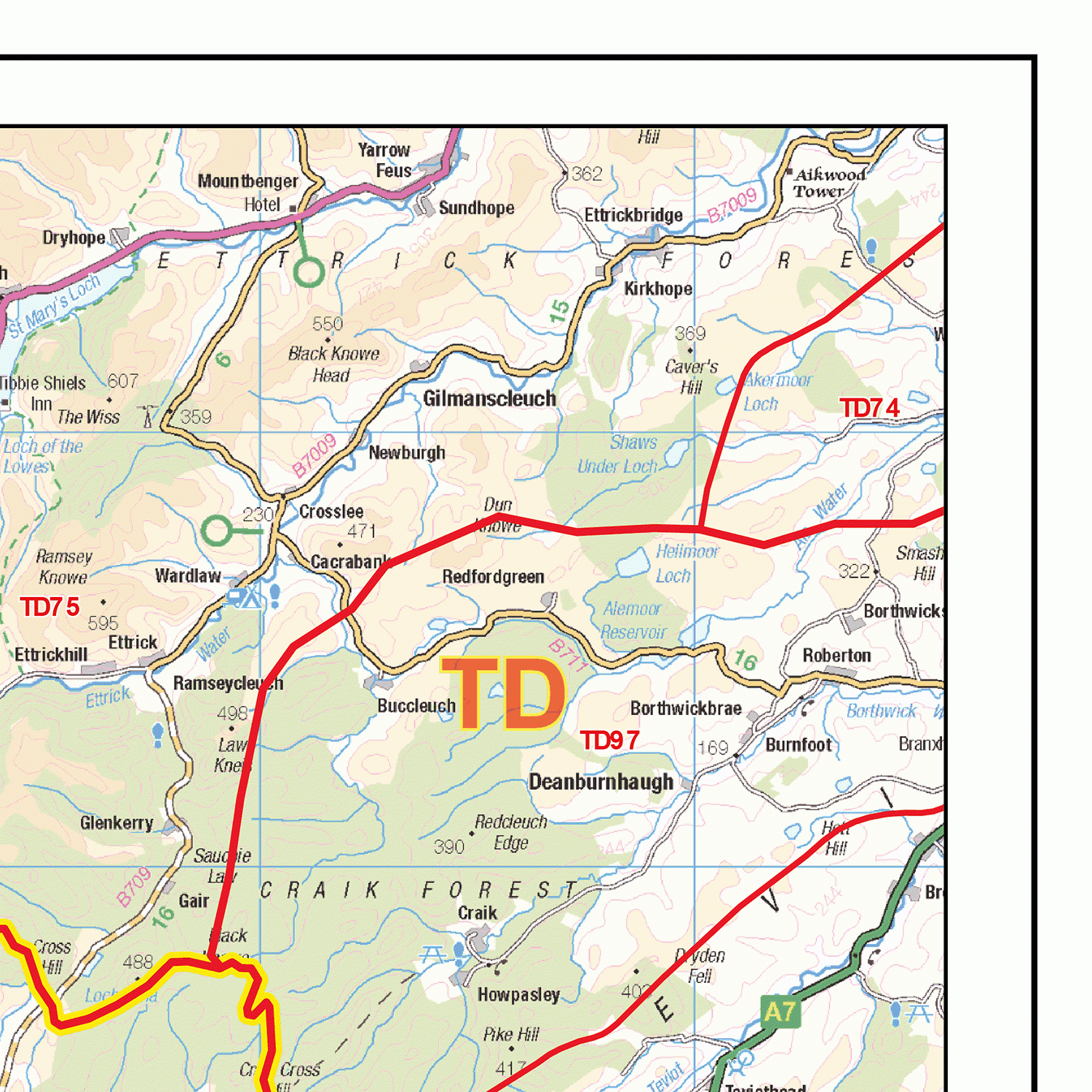 Dumfries & Galloway - DG - Postcode Wall Map
