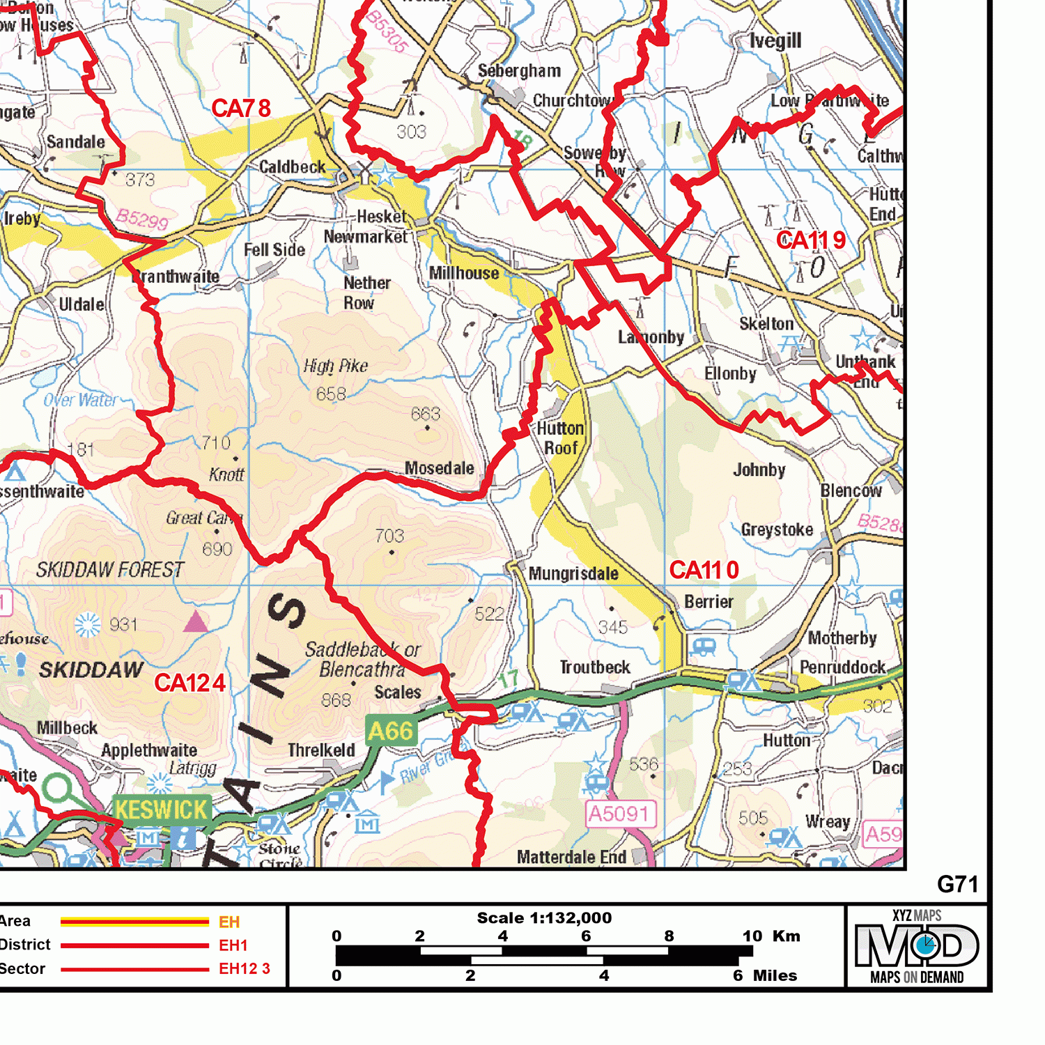 Dumfries & Galloway - DG - Postcode Wall Map