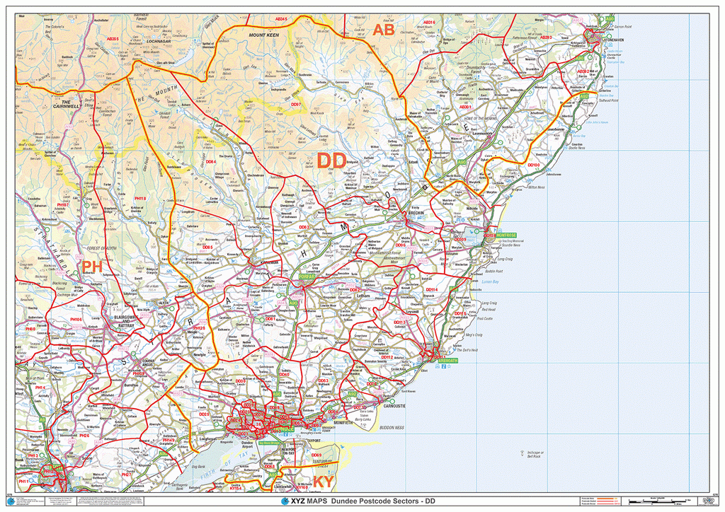 Dundee - DD - Postcode Wall Map