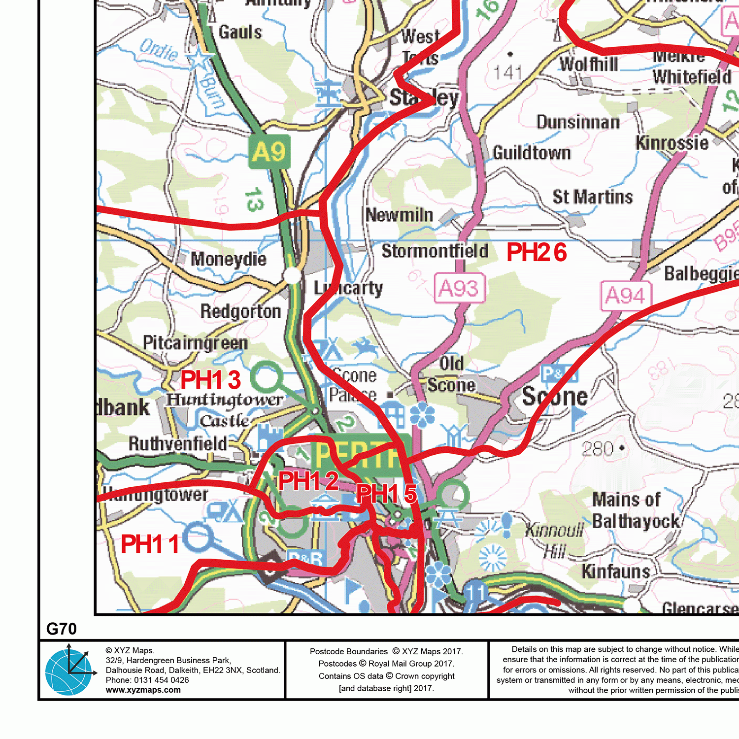 Dundee - DD - Postcode Wall Map