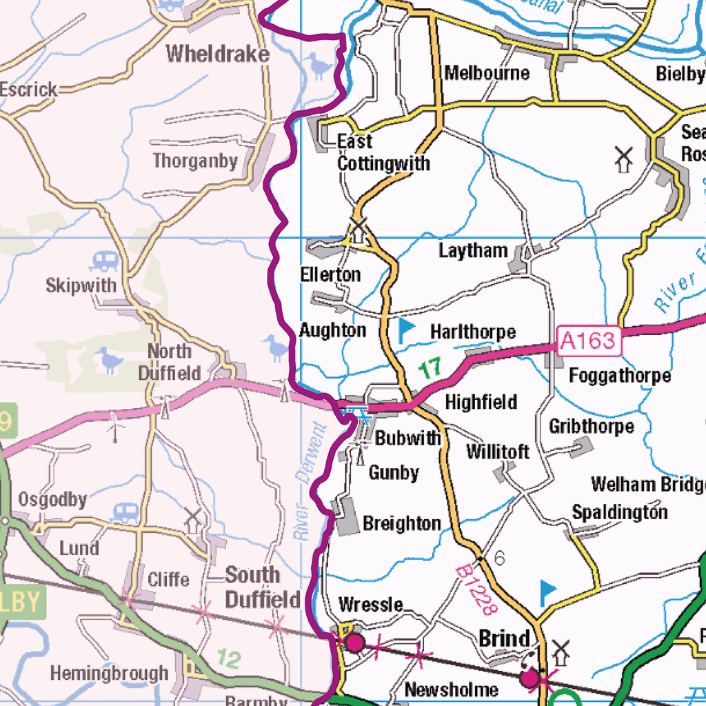East Riding of Yorkshire County Map - (CY13)