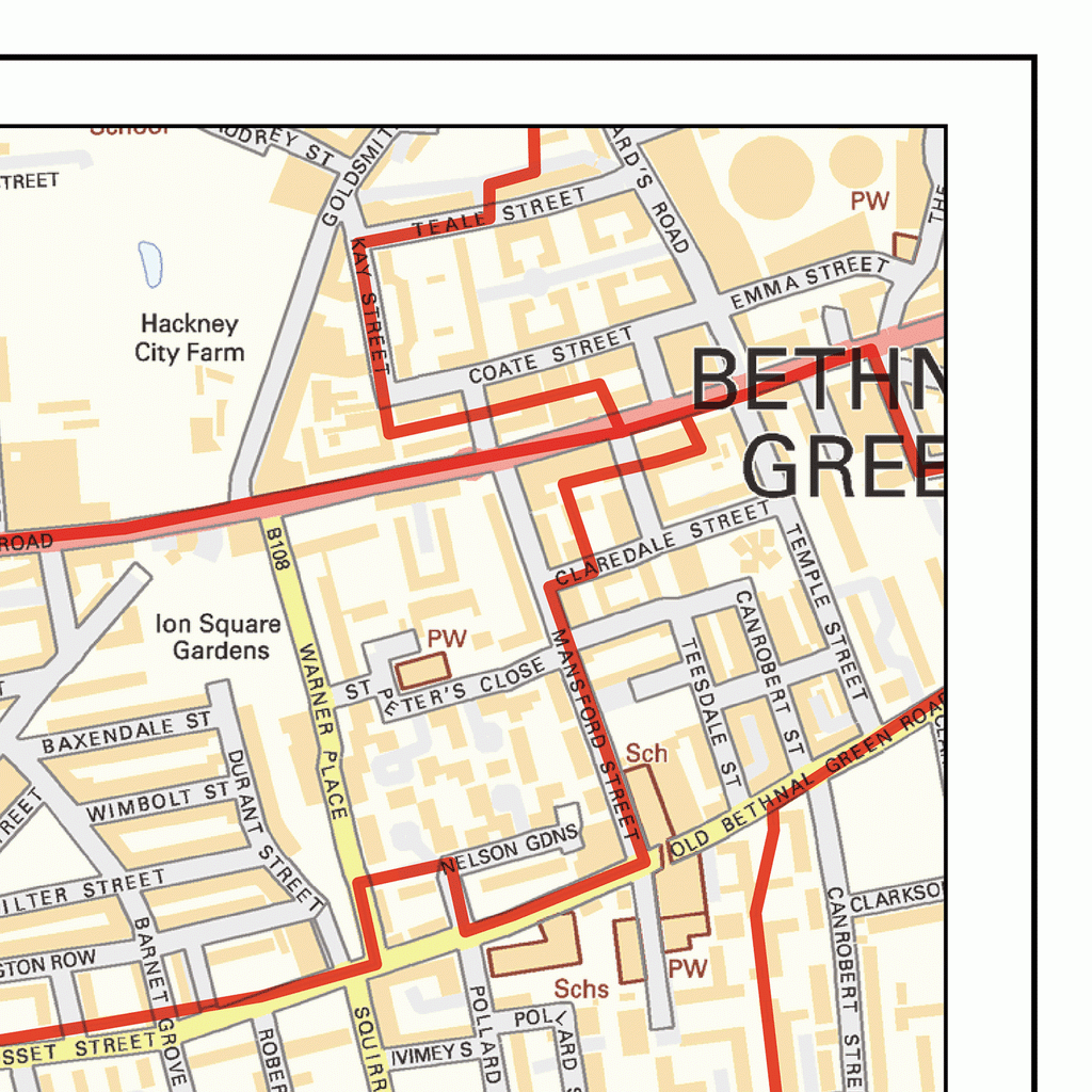 East City London - EC - Postcode Wall Map