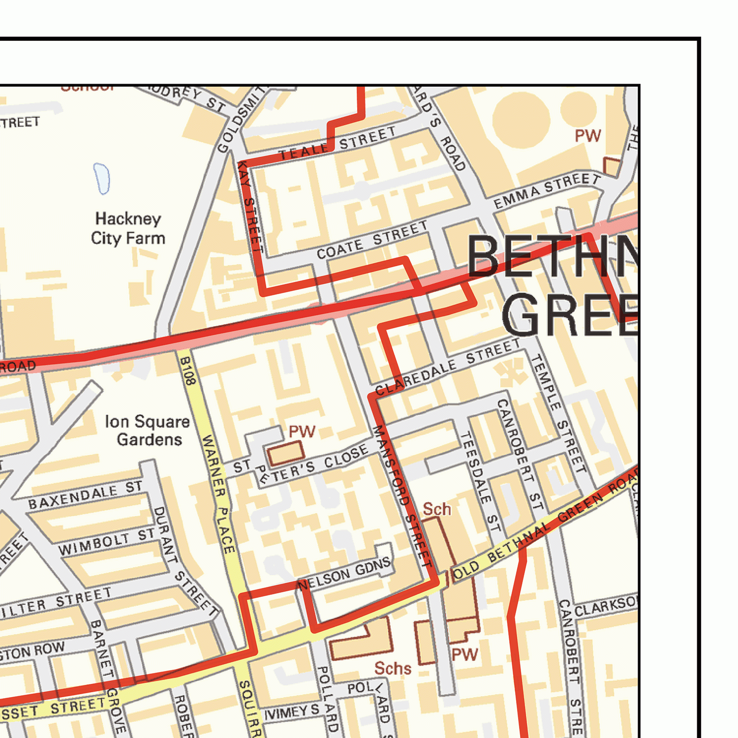 East City London - EC - Postcode Wall Map