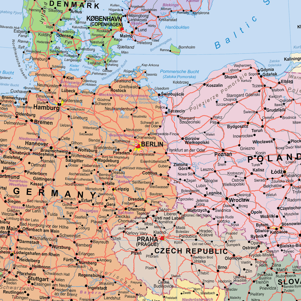 European Union - Post-Brexit (UK Out) Wall Map