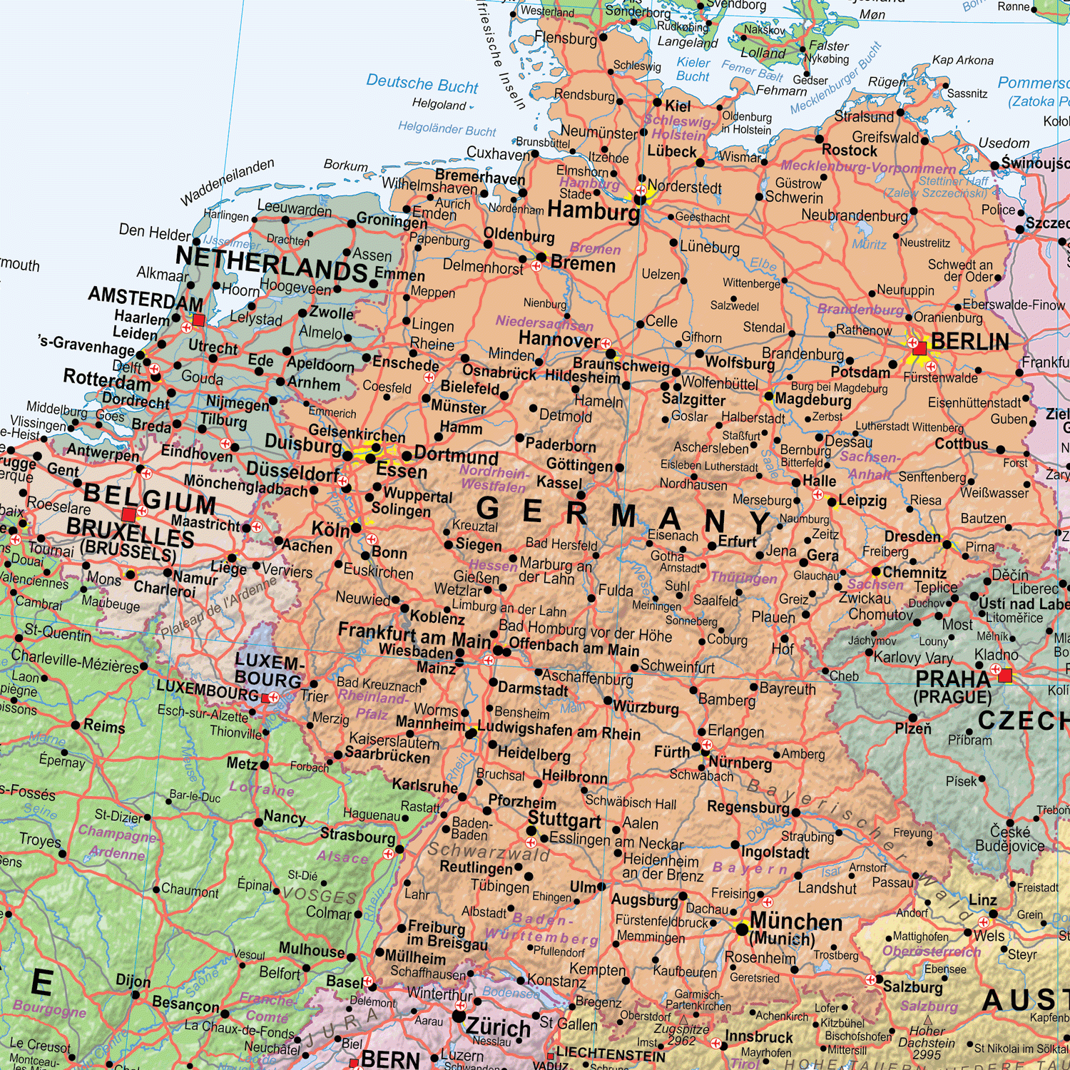 Europe Political Wall Map, Map of Europe