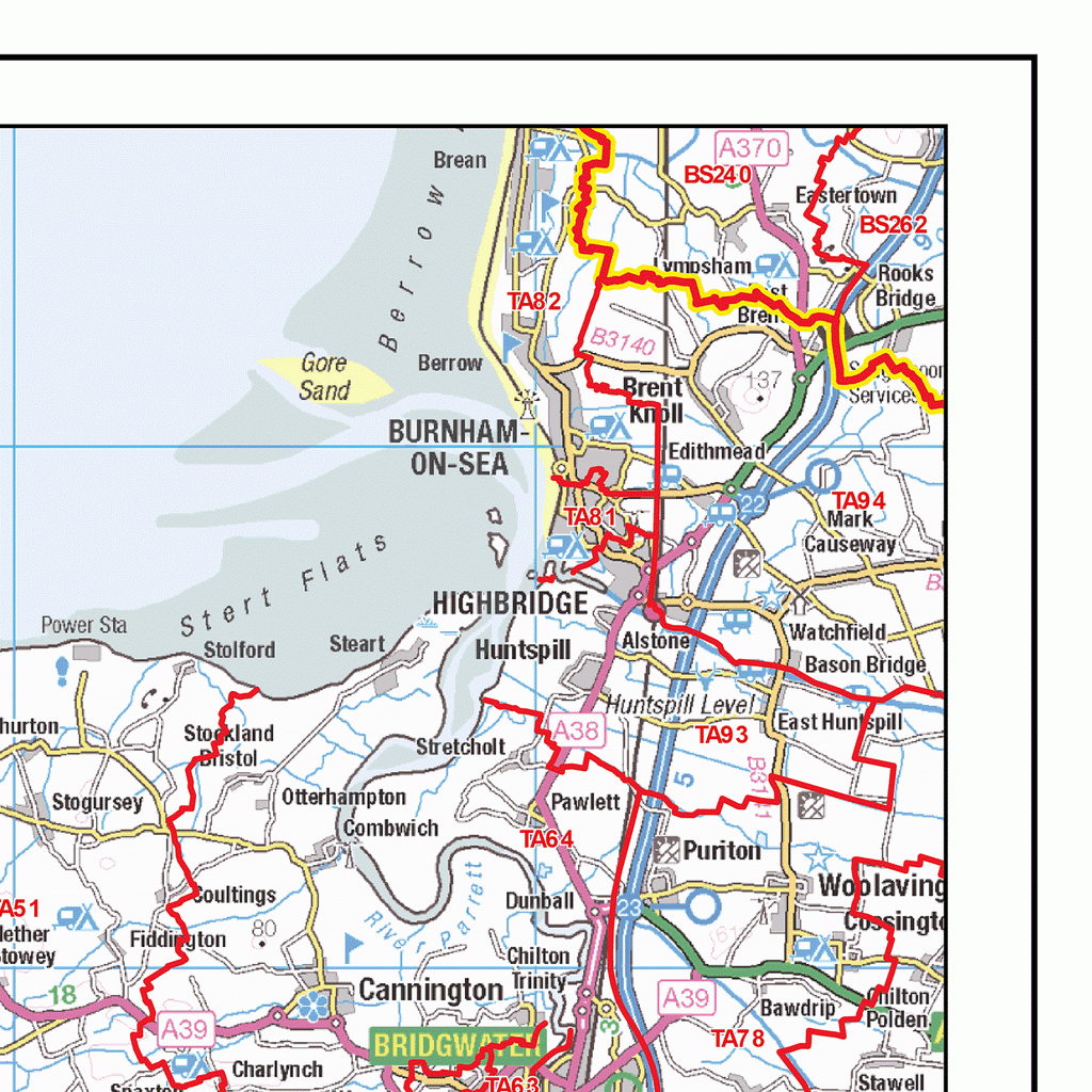 Exeter - EX - Postcode Wall Map