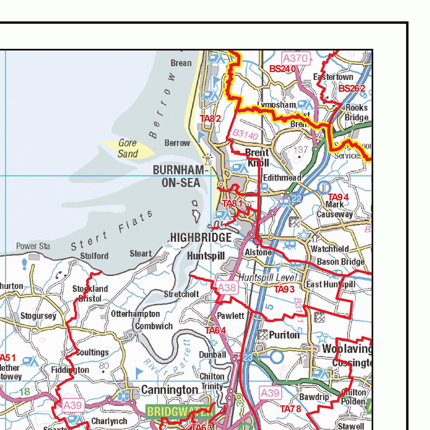 Exeter - EX - Postcode Wall Map