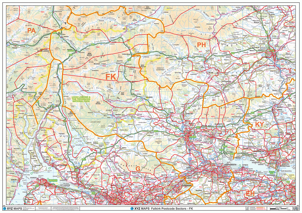 Falkirk - FK - Postcode Wall Map