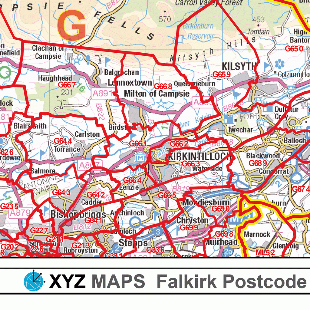 Falkirk - FK - Postcode Wall Map