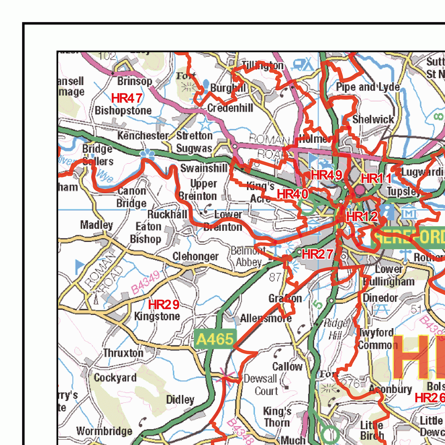 Gloucester - GL - Postcode Wall Map