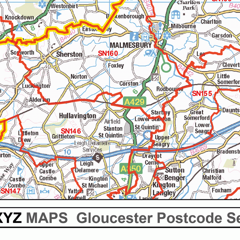 Gloucester - GL - Postcode Wall Map – XYZ Maps