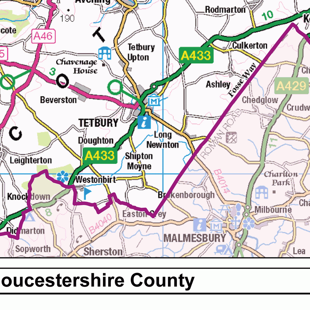Gloucestershire County Map - (CY16)