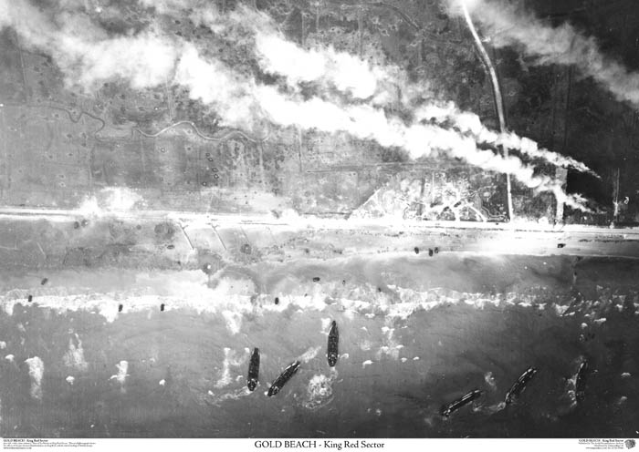 D-Day Gold Beach, King Red Sector, Normandy - Aerial Photo