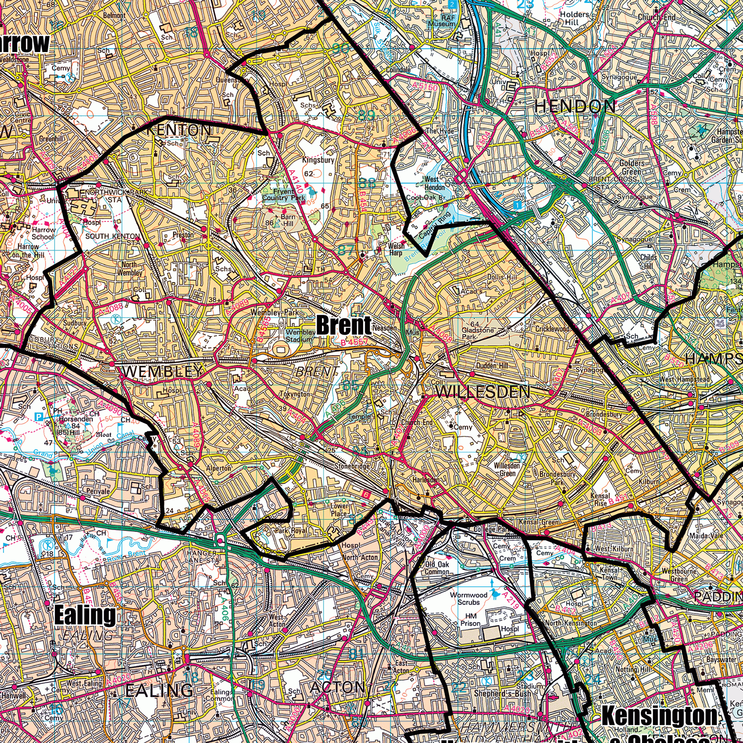 Greater London Authority Boroughs Wall Map