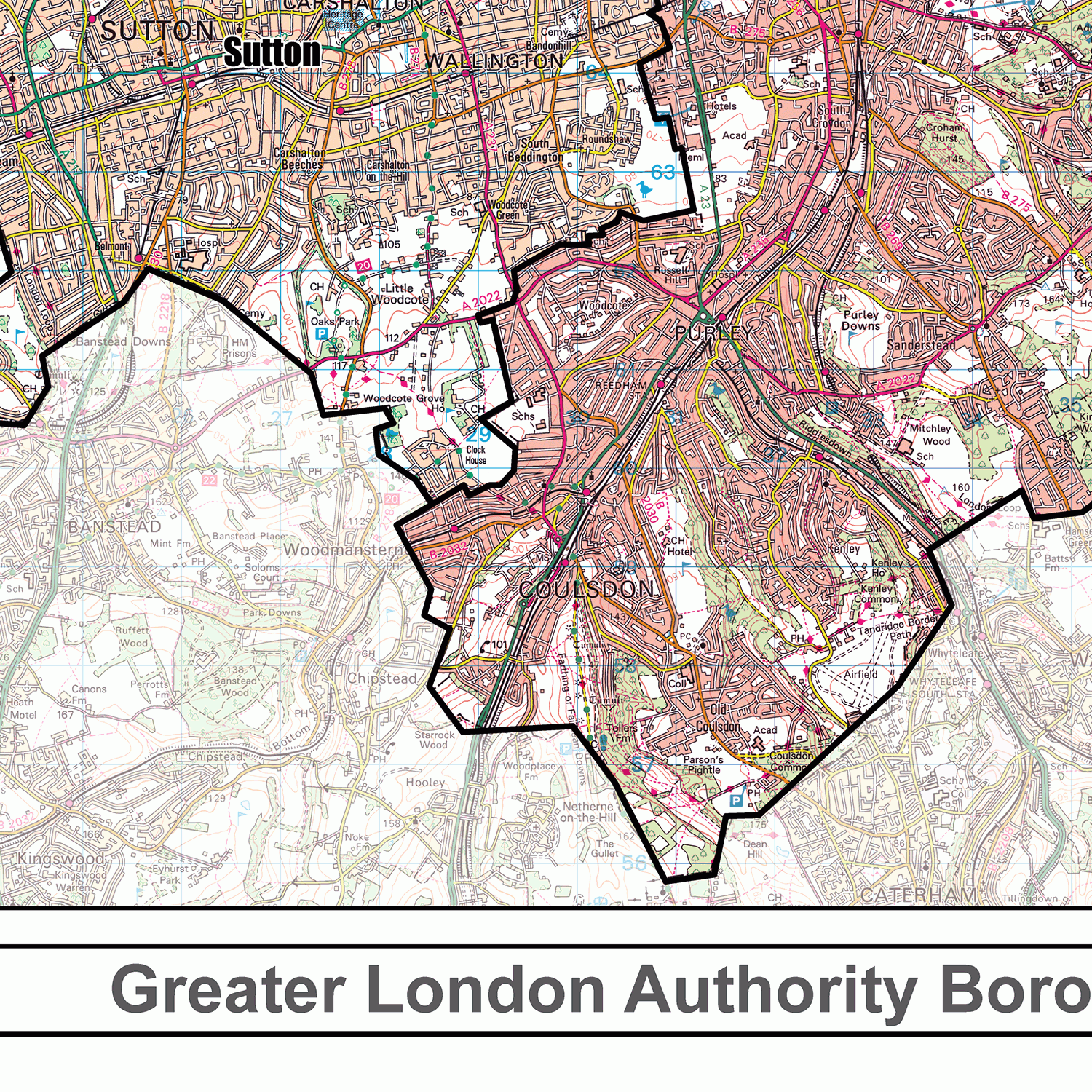 Greater London Authority Boroughs Wall Map