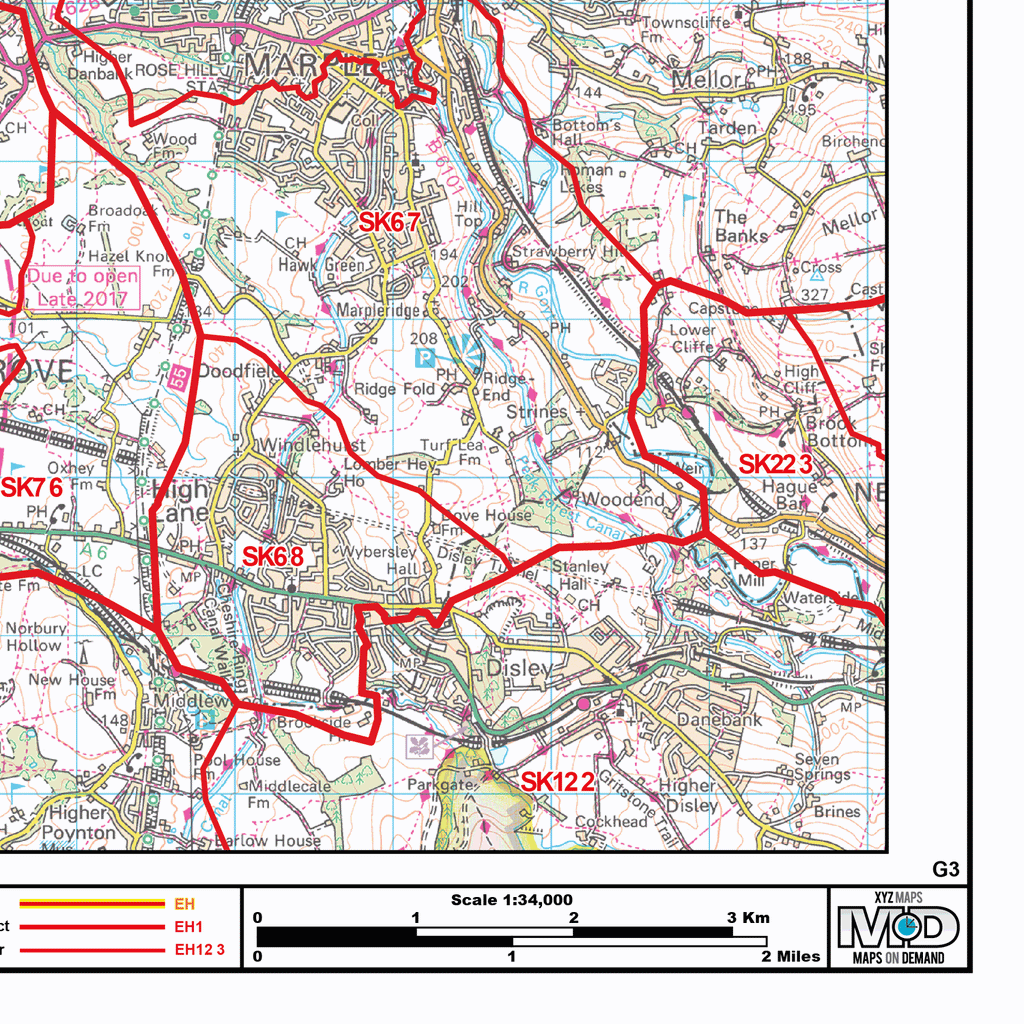 Er Postcode Map Manchester - M - Postcodes Editable GeoPDF (G3) – XYZ Maps