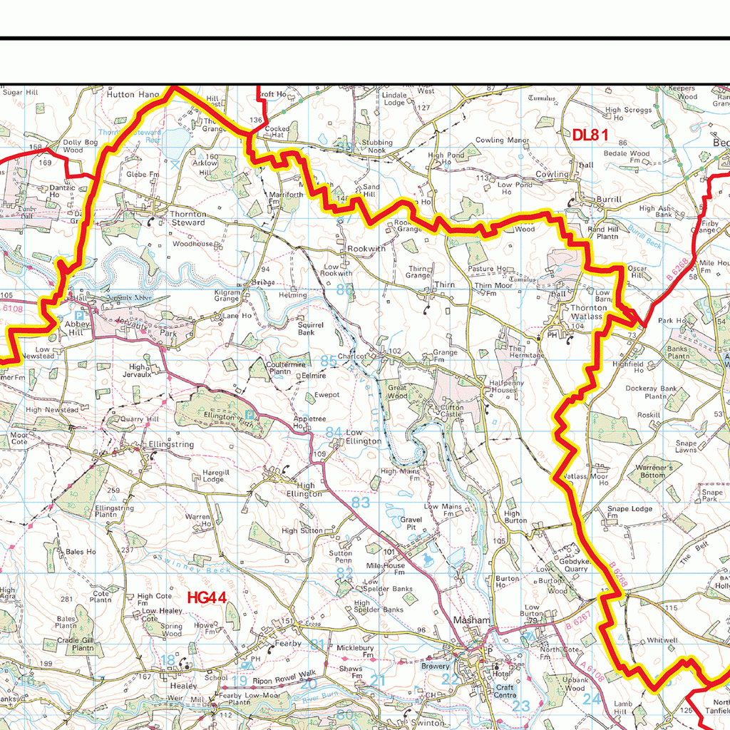 Harrogate - HG - Postcode Wall Map