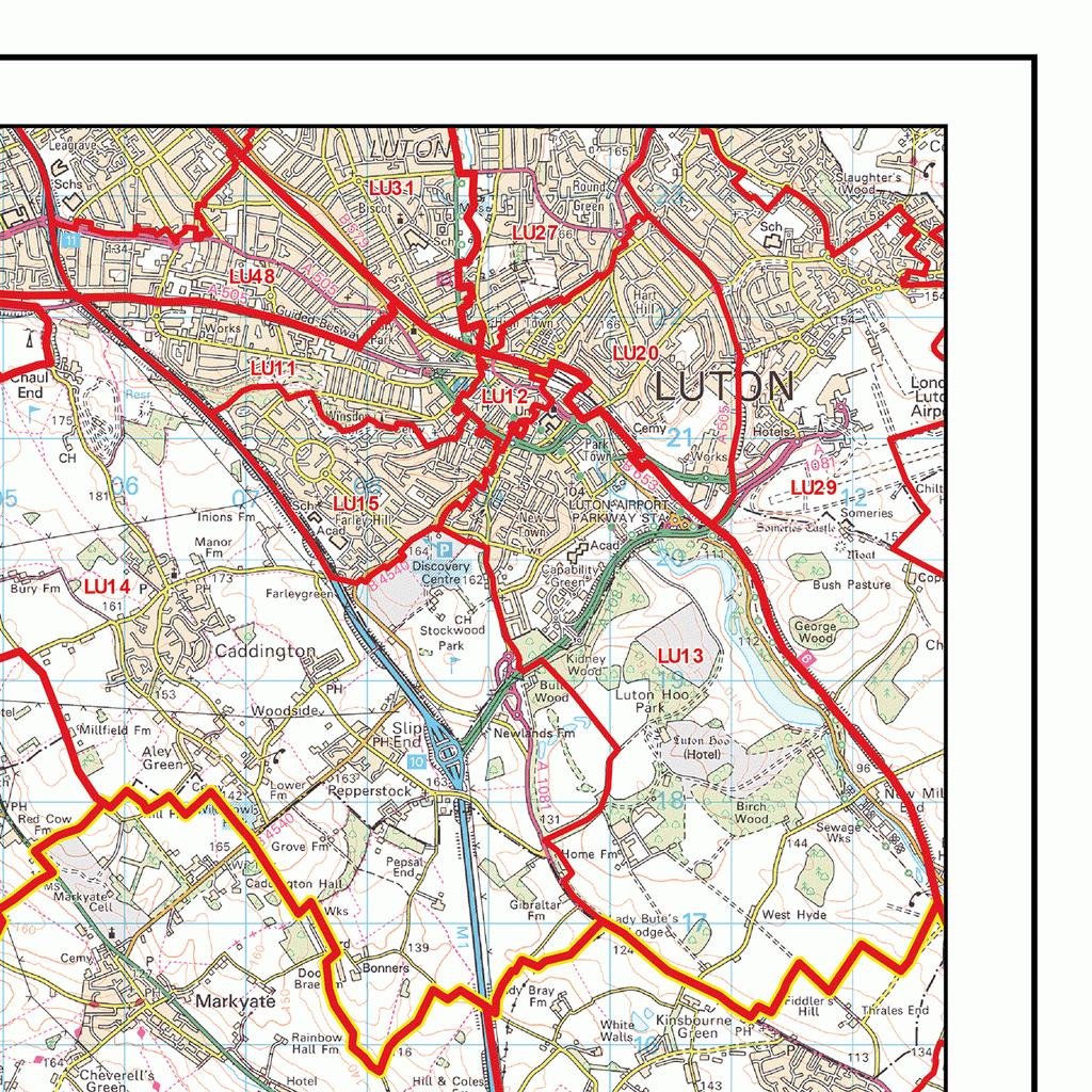 Hemel Hempstead - HP - Postcode Wall Map