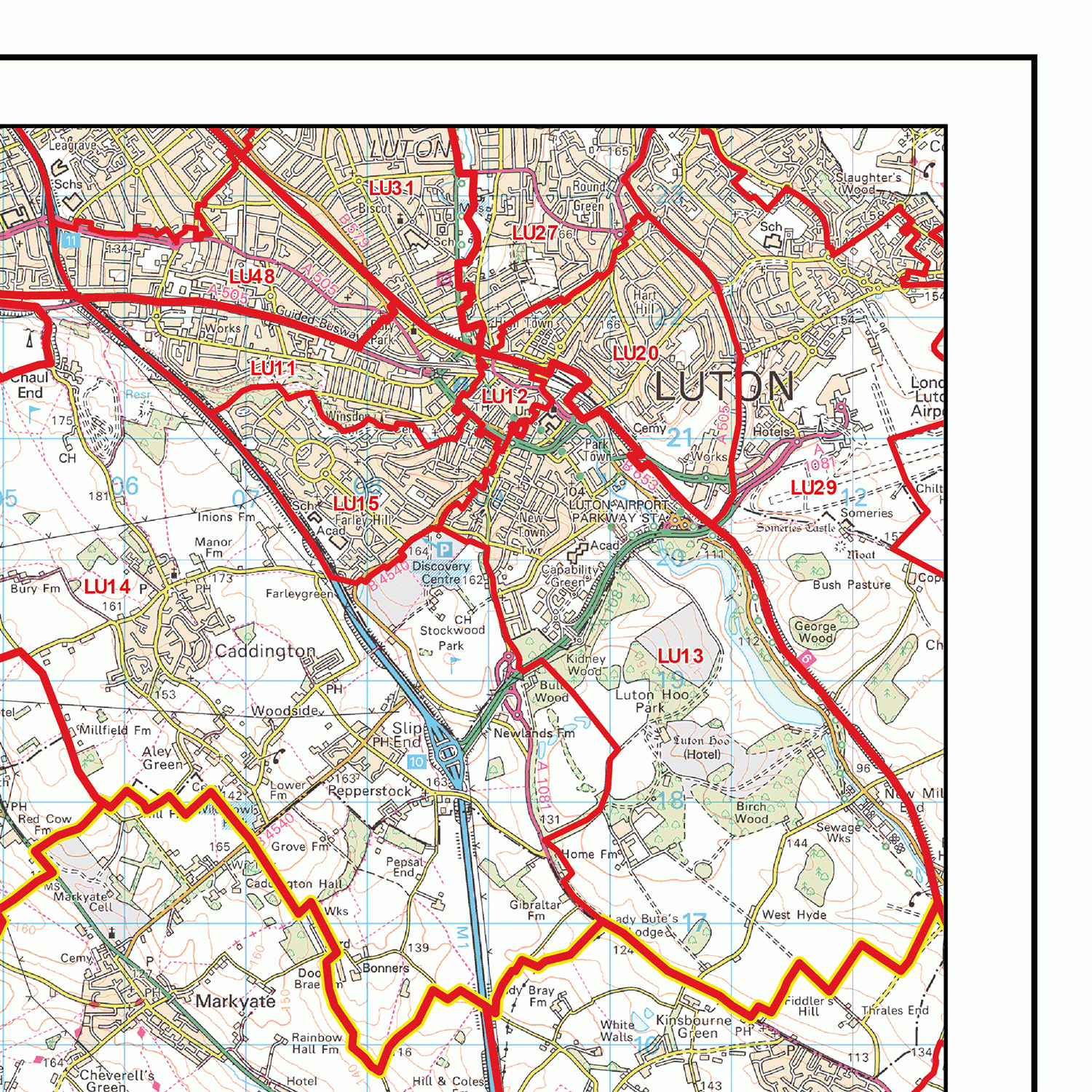 Hemel Hempstead - HP - Postcode Wall Map