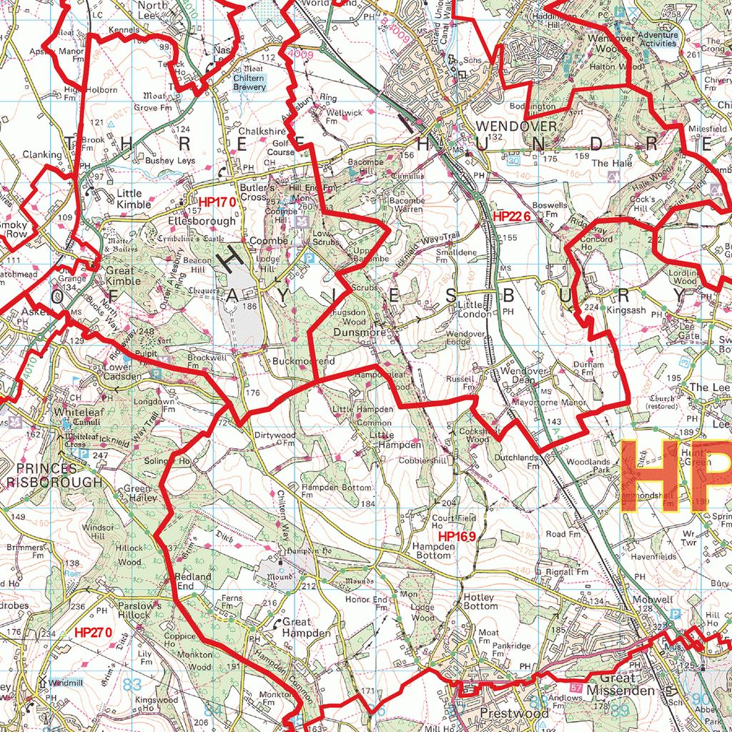 Hemel Hempstead - HP - Postcode Wall Map