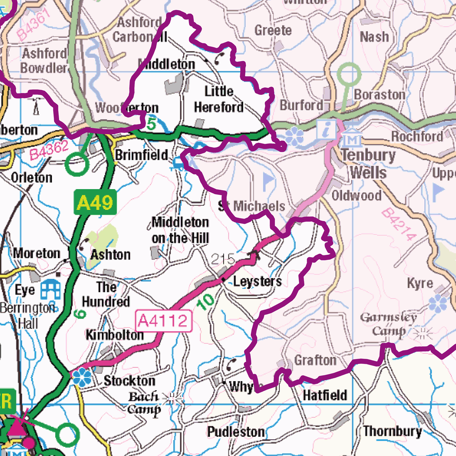 Herefordshire County Map - (CY20)