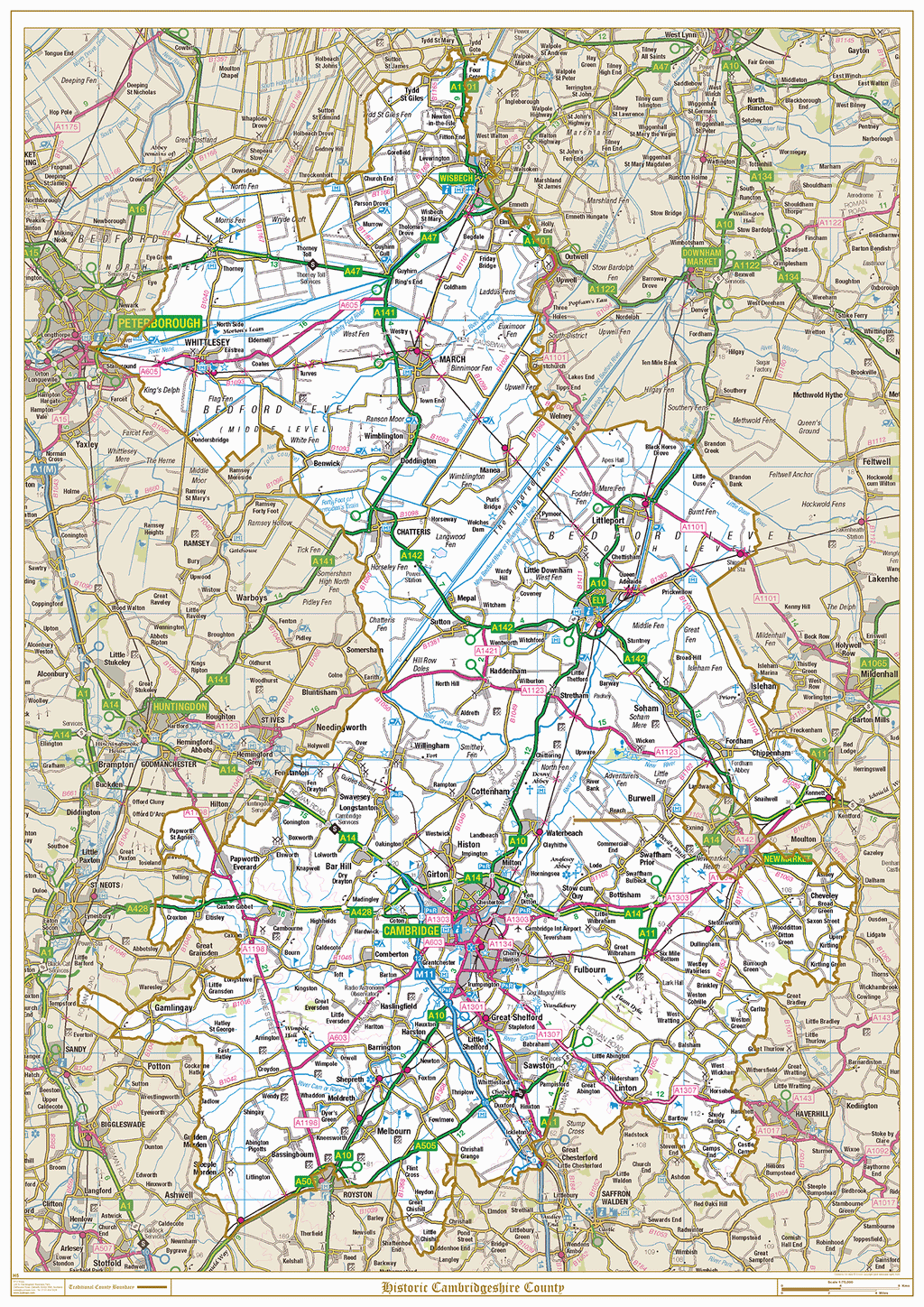 Historic Cambridgeshire County Map