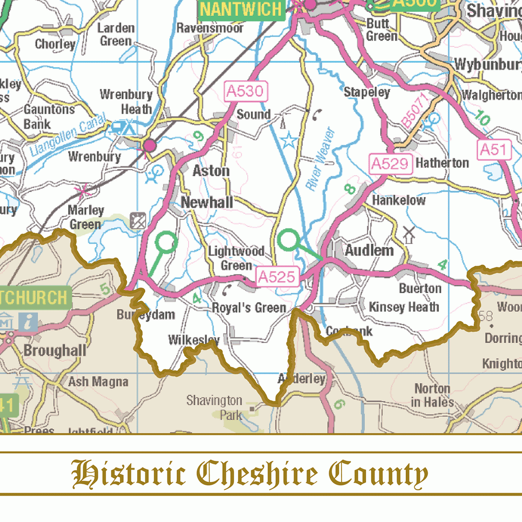 Historic Cheshire County Map