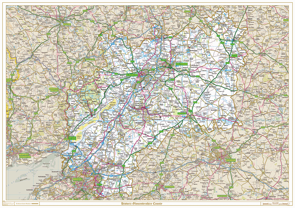 Historic Gloucestershire County Map