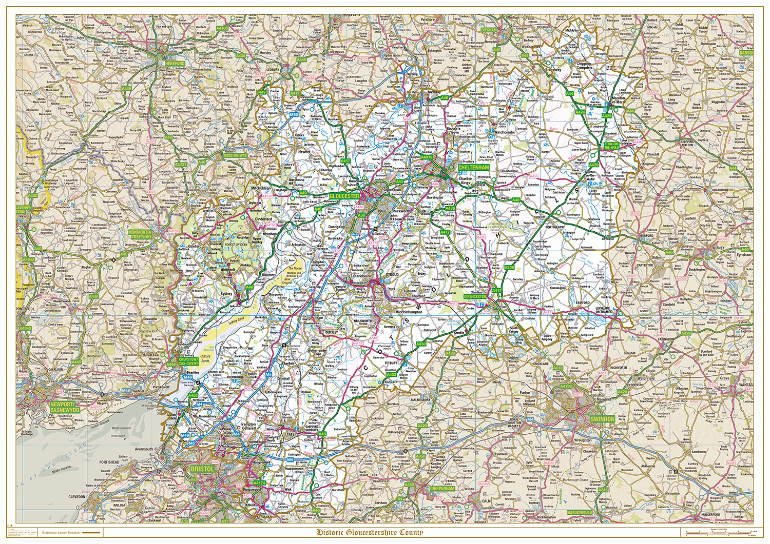 Historic Gloucestershire County Map