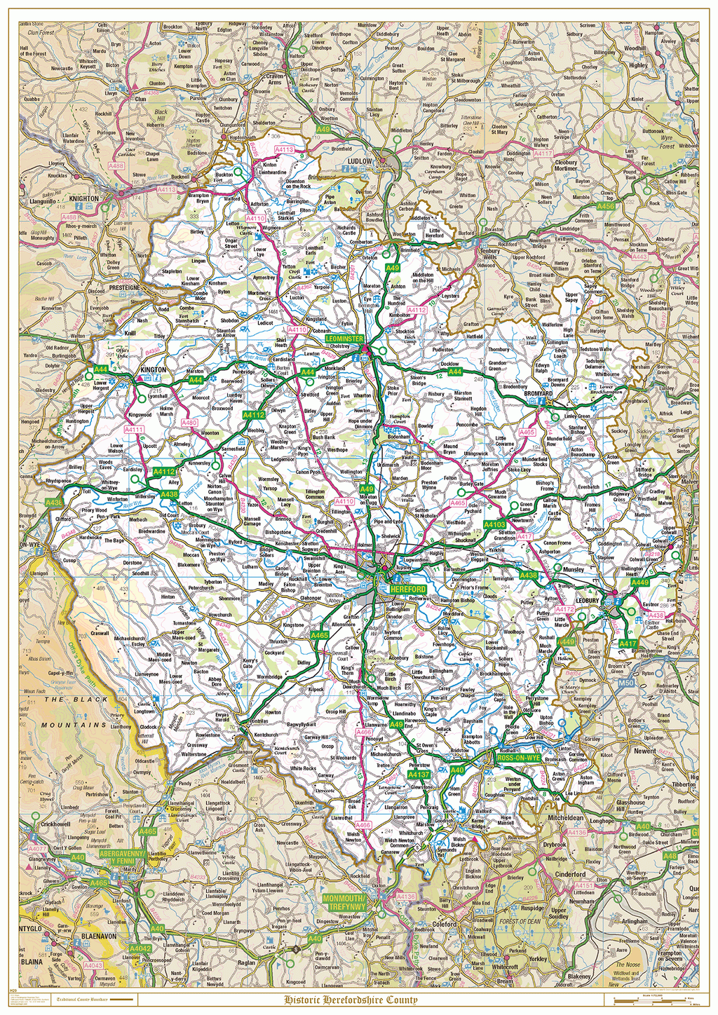 Historic Herefordshire County Map