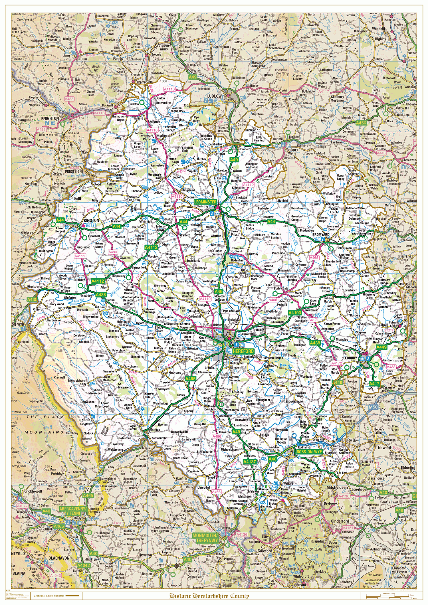 Historic Herefordshire County Map