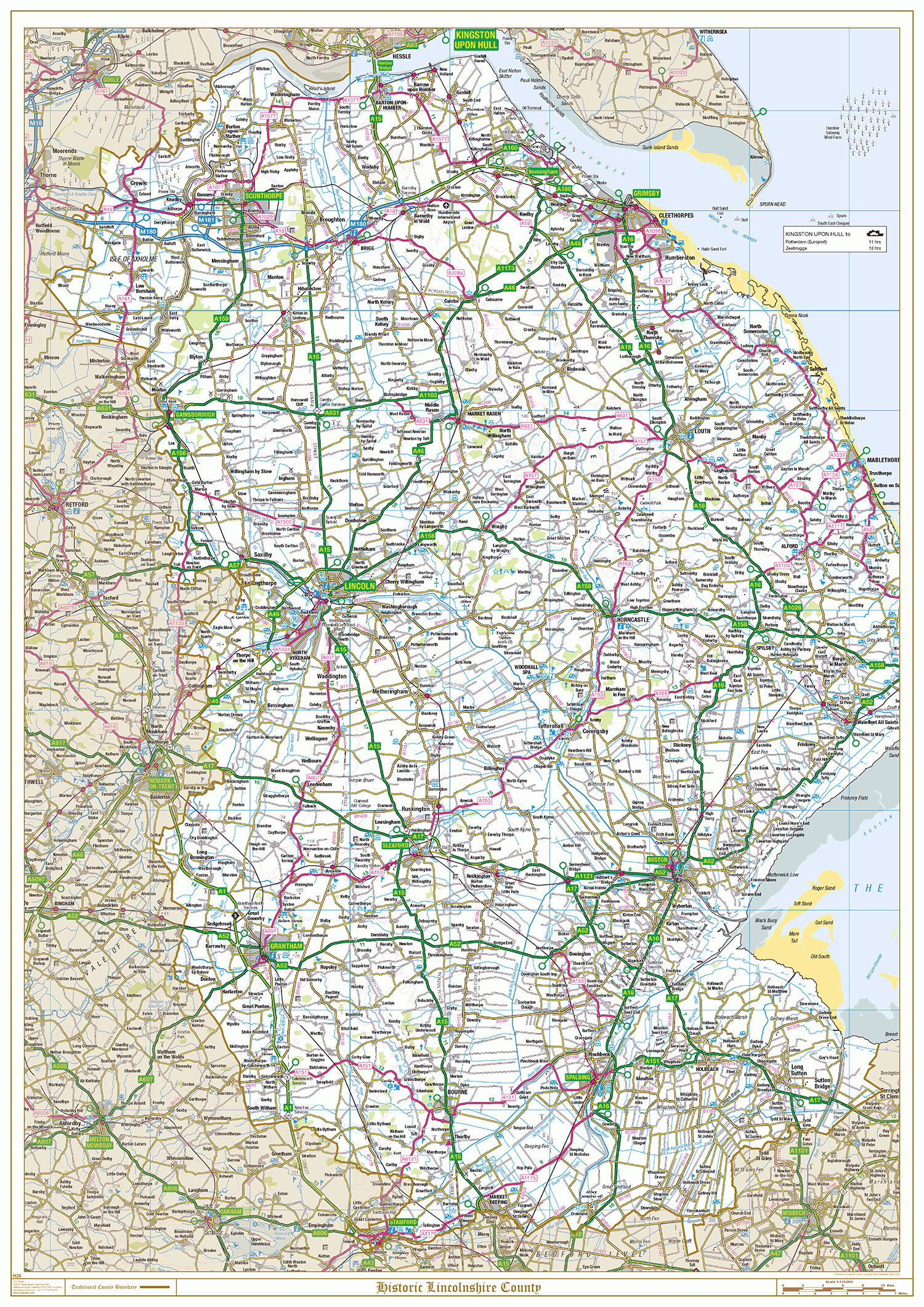 Historic Lincolnshire County Map