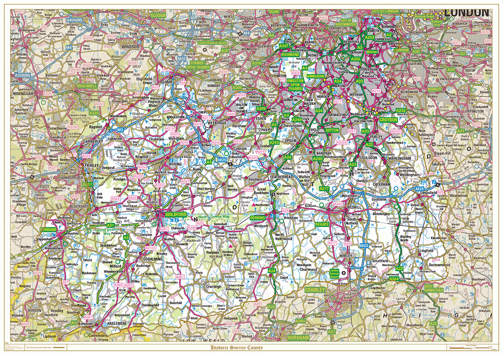 Historic Surrey County Map