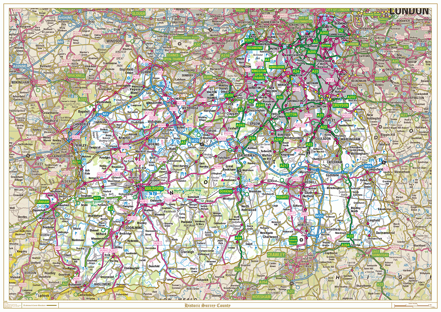 Historic Surrey County Map