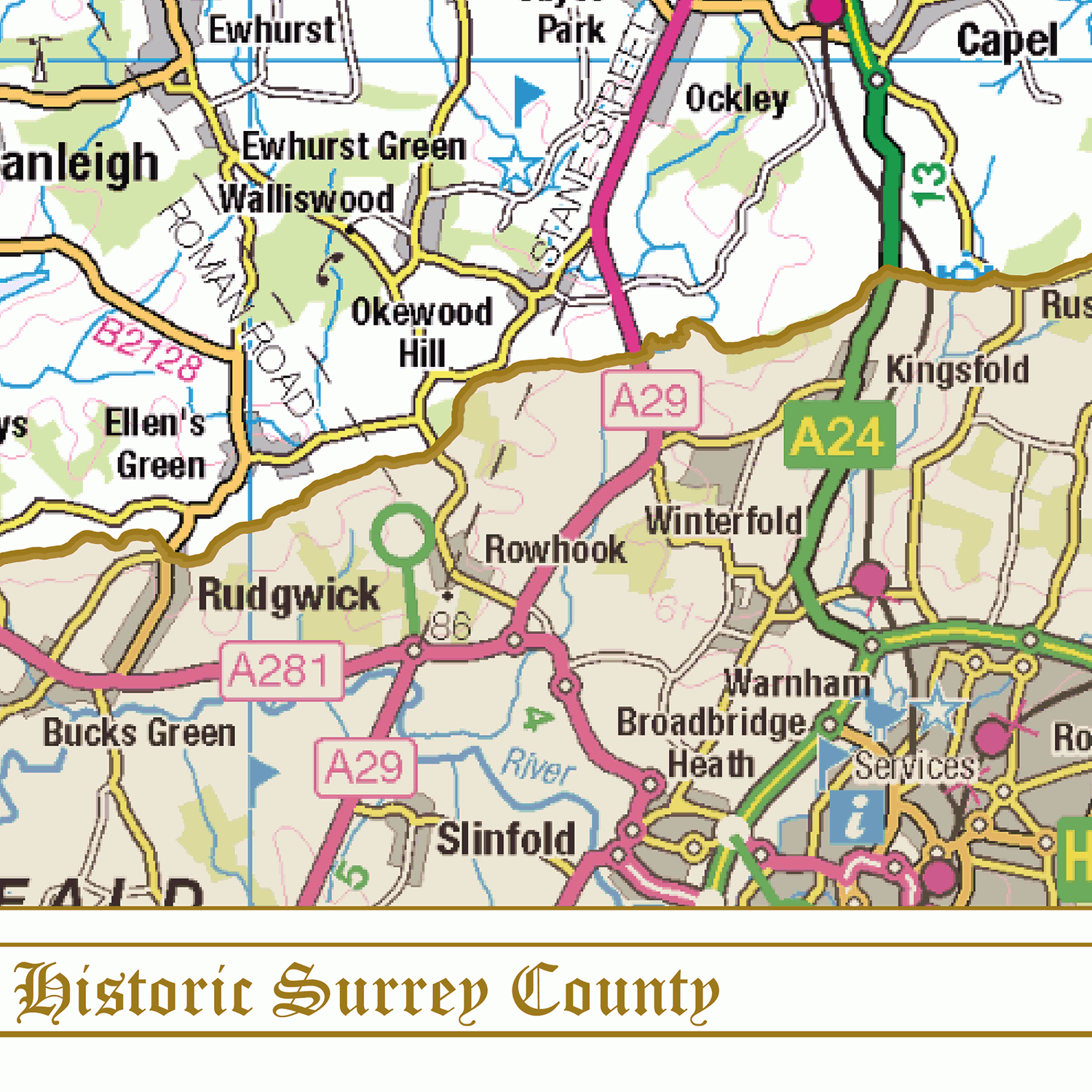 Historic Surrey County Map