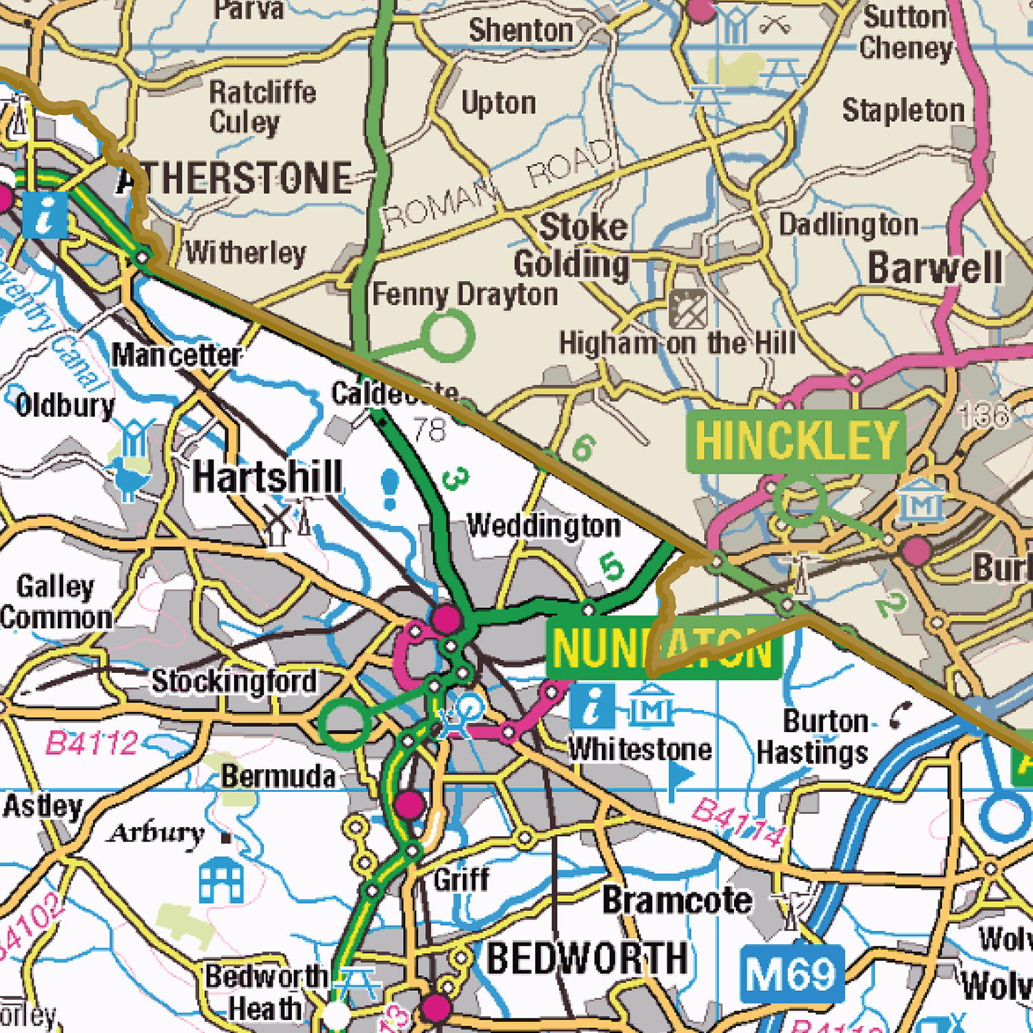 Historic Warwickshire County Map