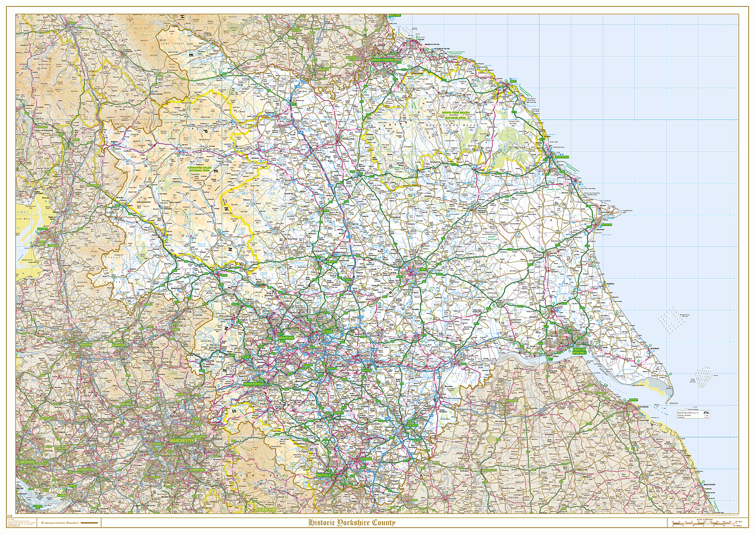 Historic Yorkshire County Map