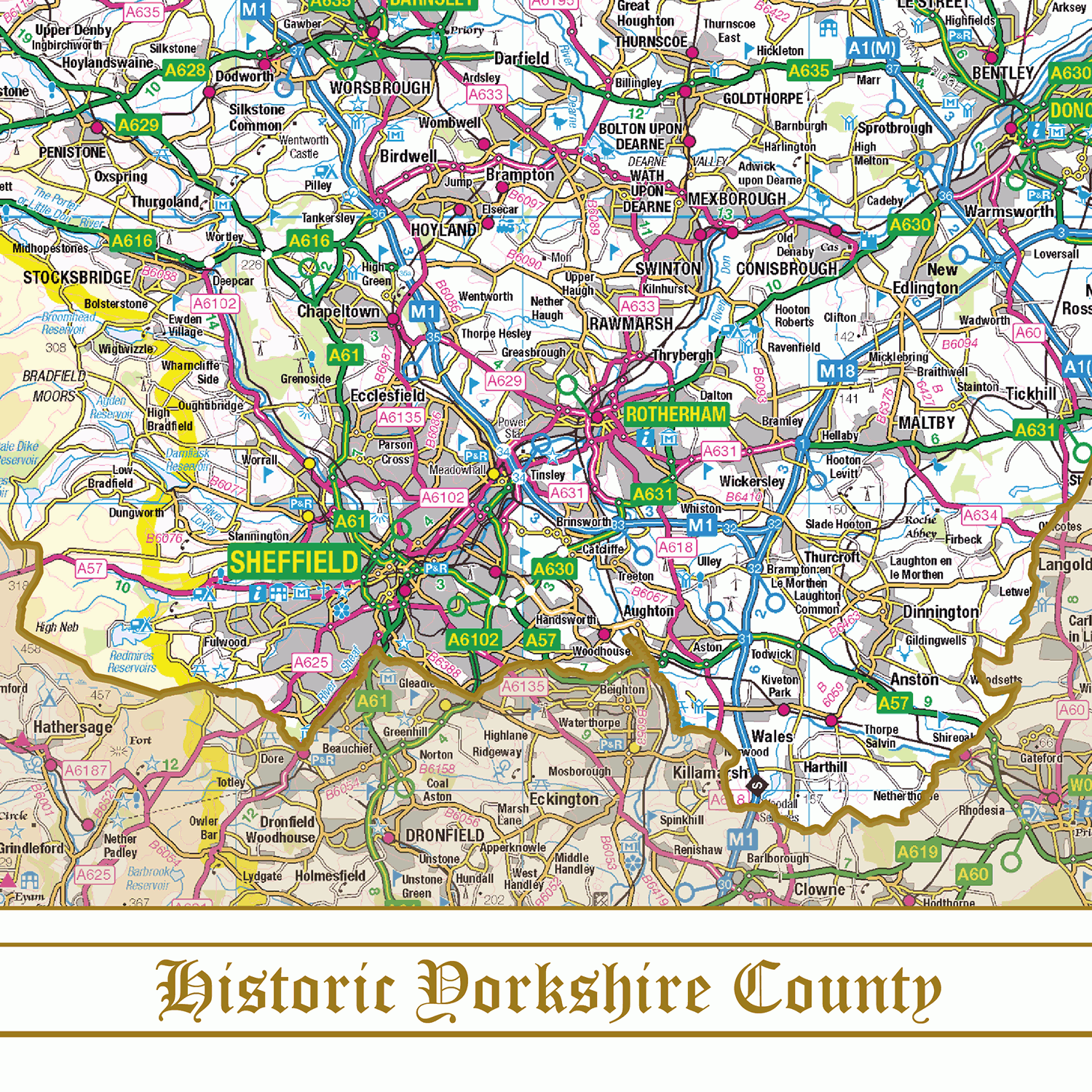 Historic Yorkshire County Map