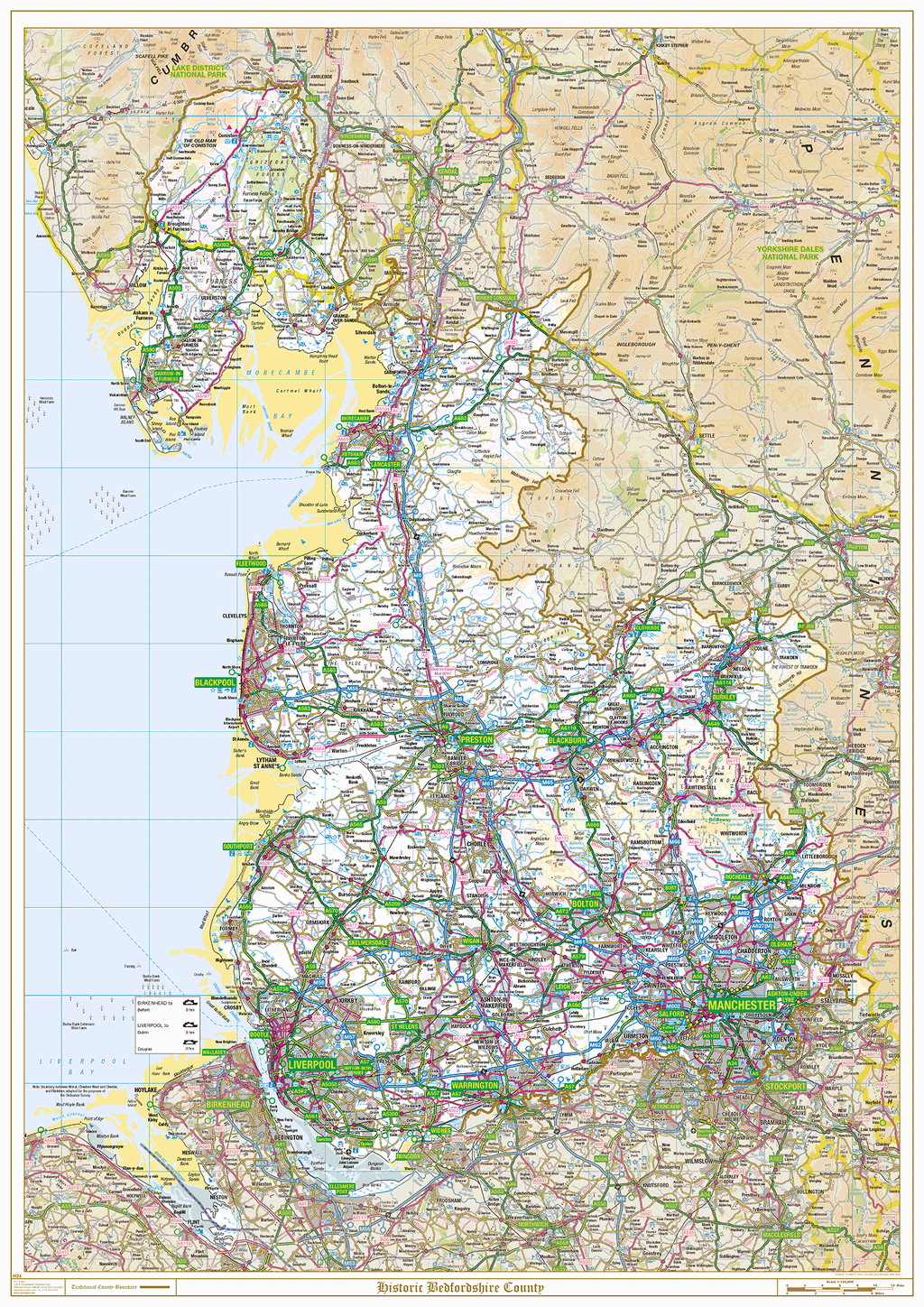 Historic Lancashire County Map