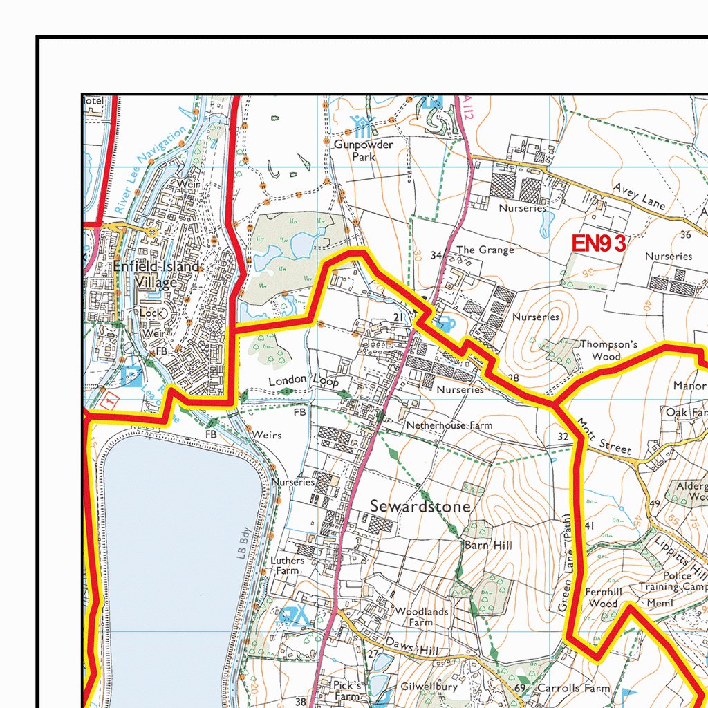 Ilford - IG - Postcode Wall Map